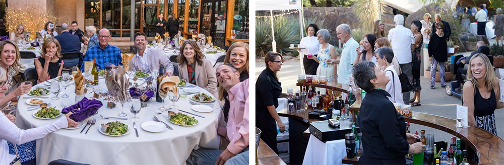 A selection of photos from the 2025 event - the live auction, the dinner, and the silent auction